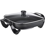 Brentwood SK-65 12 1300W Electric Skillet +Glass Lid - Black Home & Garden by Brentwood