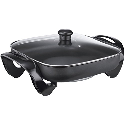 Brentwood SK-65 12 1300W Electric Skillet +Glass Lid - Black Home & Garden by Brentwood
