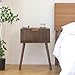 Mid Century Modern Nightstand, Small End Tables Living Room, Accent Bedside Table with Drawer for Bedroom and Small Space, Rustic Brown