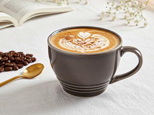 Image of Bodhi House Large Ceramic Coffee Mug | Microwave & Dishwasher Safe | Bone-Ash Free Cappuccino Mug | Multi-Purpose Food Grade Latte Coffee Mug Ideal for Daily Use & Gifting (500ml | Smoke Grey)