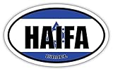 Haifa Israel Flag Oval Decal Vinyl Bumper Sticker 3x5 inches