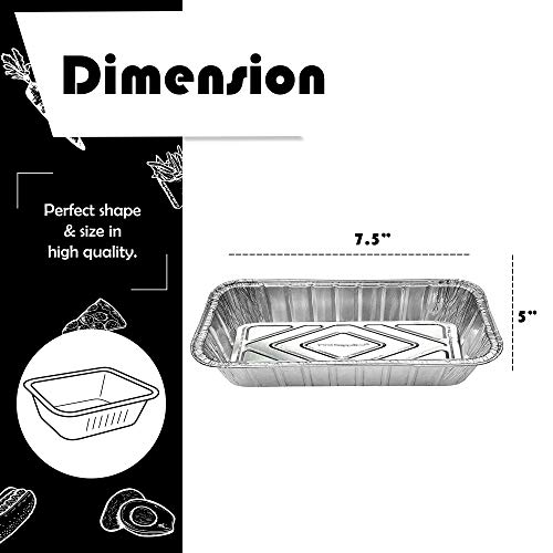 TYH Supplies 30-Pack Aluminum Foil BBQ Grease Drip Pans Compatible with Weber Grills Q, Pulse, Spirit, Spirit II, Genesis II LX 200 and 300 Series Gas Grill 7.5 x 5 Inch - Thumbnail 2
