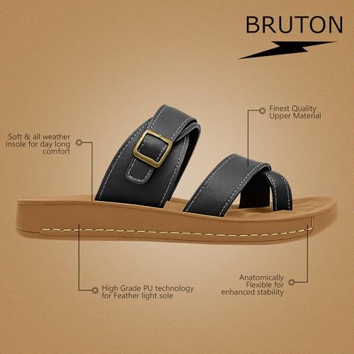 Image of BRUTON Men Men's Flipflop | Ortho | Slippers | Slides | Acupressure | Comfortable Flip Flops