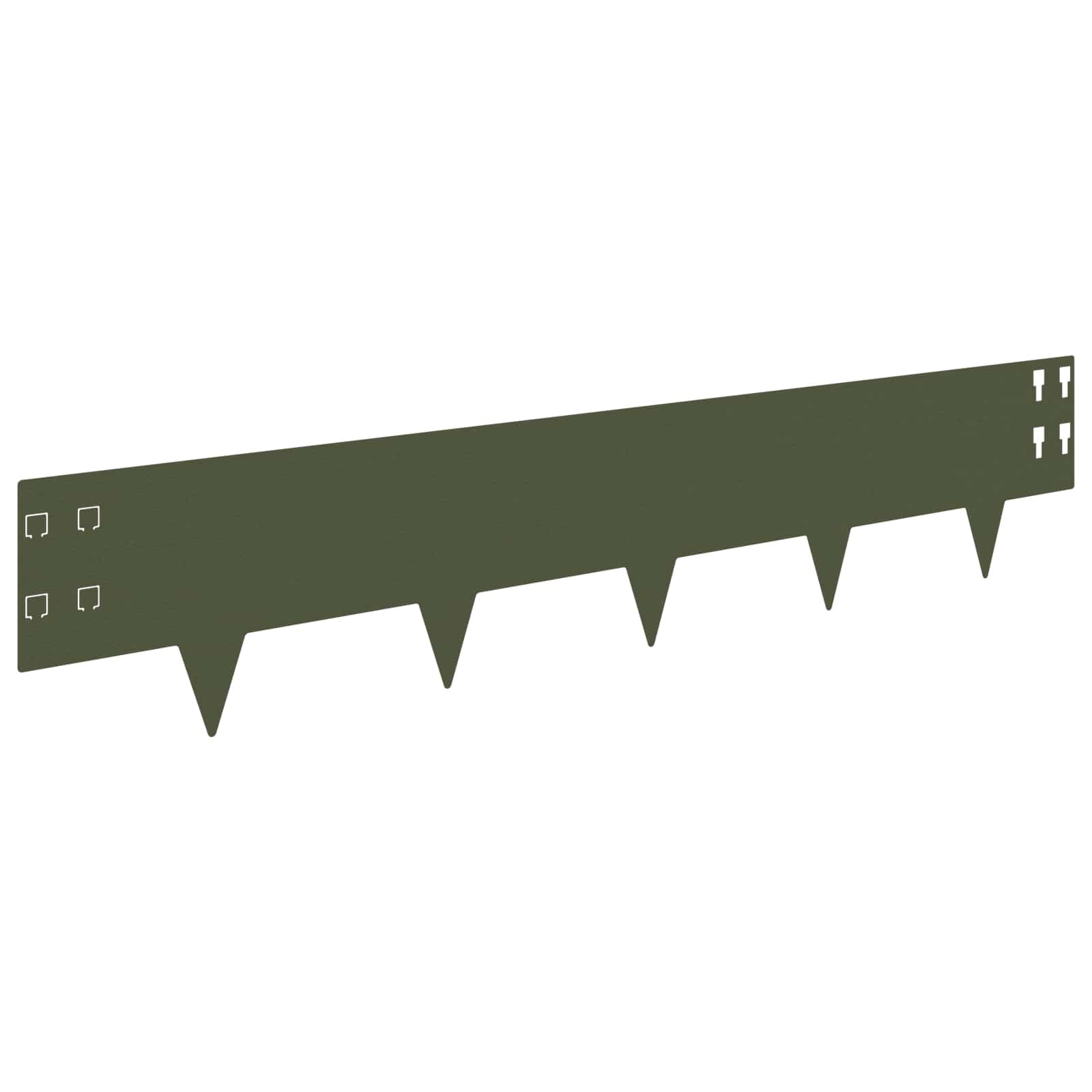 Krawędź trawnika 10 szt. 100 x 20 cm stal oliwkowa zieleń