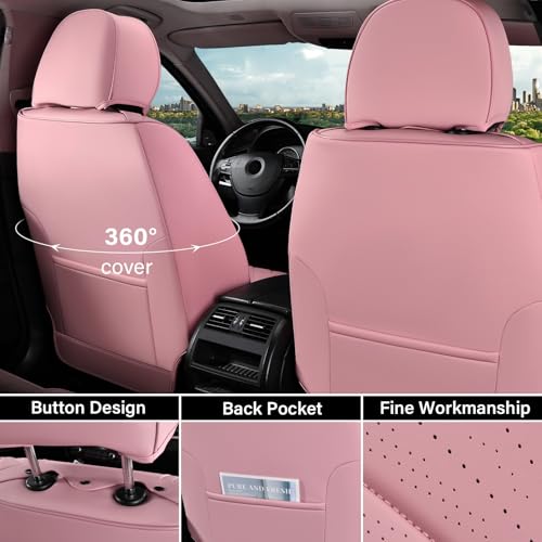 Image of Coverado Car Seat Covers, Car Seat Covers Front Seats, 2-Pack Front Seat Cover, Nappa Leather Waterproof Seat Covers, Car Seat Protectors, Automotive Seat Covers Universal Fit for Most Vehicles