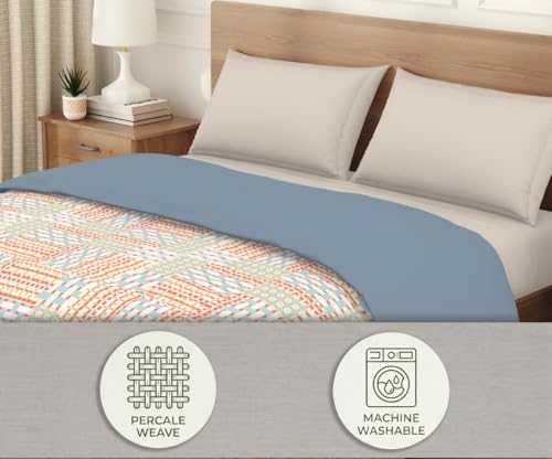 Image of Welspun Arlo Double Bed Quilt Comforter, 2-in-1 Reversible, Lightweight AC Quilt Blanket, Soft Breathable Microfiber for All Seasons & Winter Use, 200x200 cm Double Bed Quilt, Coral Almond
