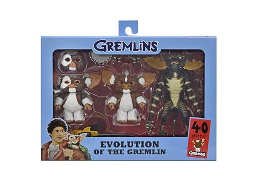 NECA Gremlins – Figurines d'action à l'échelle de 17,8 cm – Coffret 40e Anniversaire « Evolution of a Gremlin »