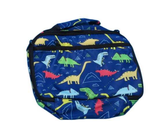 Image of CAMTOP Lunch Box Kids Boys Insulated Lunch Cooler Bag Reusable Lunch Tote Kit for School Travel (Dinosaur Blue)