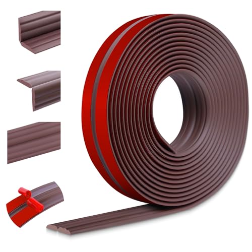 Modanatura adesiva per pareti modanature flessibili paraspigoli muro battiscopa adesivo protettore dell'angolo della parete (20mm×3m, Marrone)
