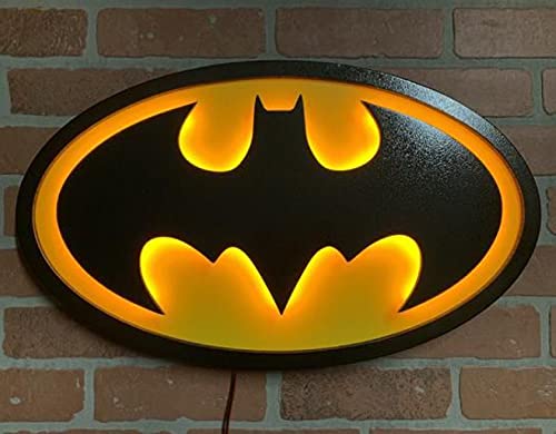 Image of AD INFINITUM LED Wall Lamp, Comic Lover, Bat Cave, Night Lamp, for Gift, Kids Room, Gaming Setup, Gaming Room, Man Cave (Bat Man Classic)