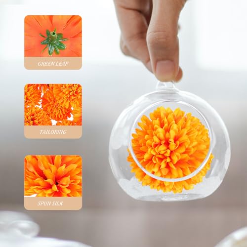 jojofuny シミュレーション千層菊 50個セット 造花装飾 花びらリアルな人工菊 ウェディングパーティーや結婚式の飾り付け用 [3]