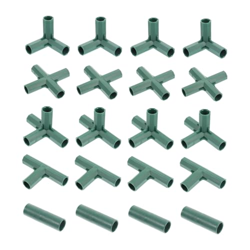 POPETPOP 20個 温室用ポールコネクター 製ガーデニングフレームジョイント 多機能耐久性 軽量再利用可能 支柱連結用園芸補助具