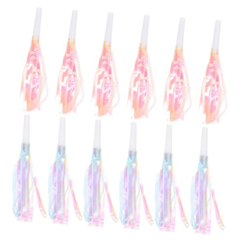 UPKOCH 12piezas Matracas Soplador Fiesta Cumpleaños Silbatos Borlas Decoración Fiestas