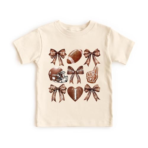 Image of JINTING Football Shirts for Boys Girls Game Day Tshirt Toddler Football Season Tee Kids Bow Coquette Tops