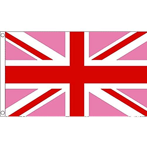 AZ FLAG, Union Jack Pink Flag, 2x3 Ft- 100D Polyester Pink Uk, United Kingfom Banner with Two Metal Grommets, Fade Resistant