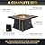 42" Outdoor Fire Pit Table for Patio Square 50,000 BTU CSA Certified Propane Gas Fire Pit with Wicker Base Ceramic Tile Top and Lid&Wind Guard for Garden, Backyard, and Deck Parties
