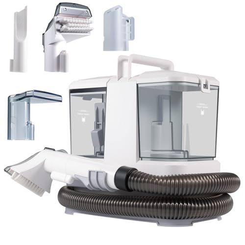Nettoyeur de tapisseries 400 W, aspirateur tapissier avec eau avec 4 têtes interchangeables,...