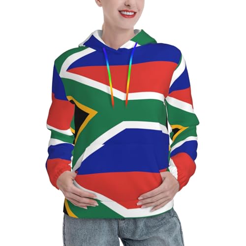 Sweat à capuche drapeau Afrique du Sud pour femme avec poche kangourou