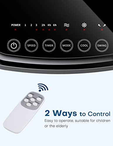 Temeike Portable Air Conditioner, 3-In-1 Evaporative Air Cooler Windowless, 4 Modes & 3 Speeds Personal Swamp Cooler W/Humidifier, Remote & 12H Timer, Evaporative Cooler For Room Home Office, 22-Inch #TOP2