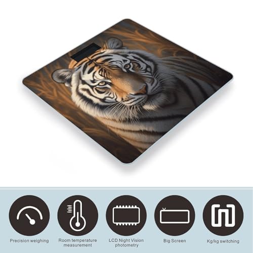 Báscula digital para baño con pantalla LCD y vidrio templado miniatura 3