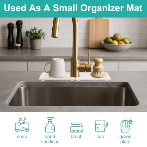 Fregadero de cocina limpio con el protector de encimera de diatomita absorbente 7
