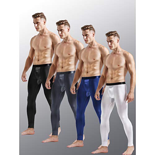 Ouruikia Men's Thermal Underwear Pants Modal Thermal Bottoms Long Johns Pants Underwear with Separate Pouch3