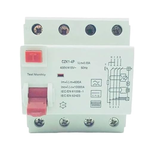 Disjoncteur différentiel 4P 32A 300mA CZK6 pour circuit domestique et solaire