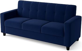 FURNY Asana 3 Seater Fabric Sofa Set (Blue Color) : Amazon.in