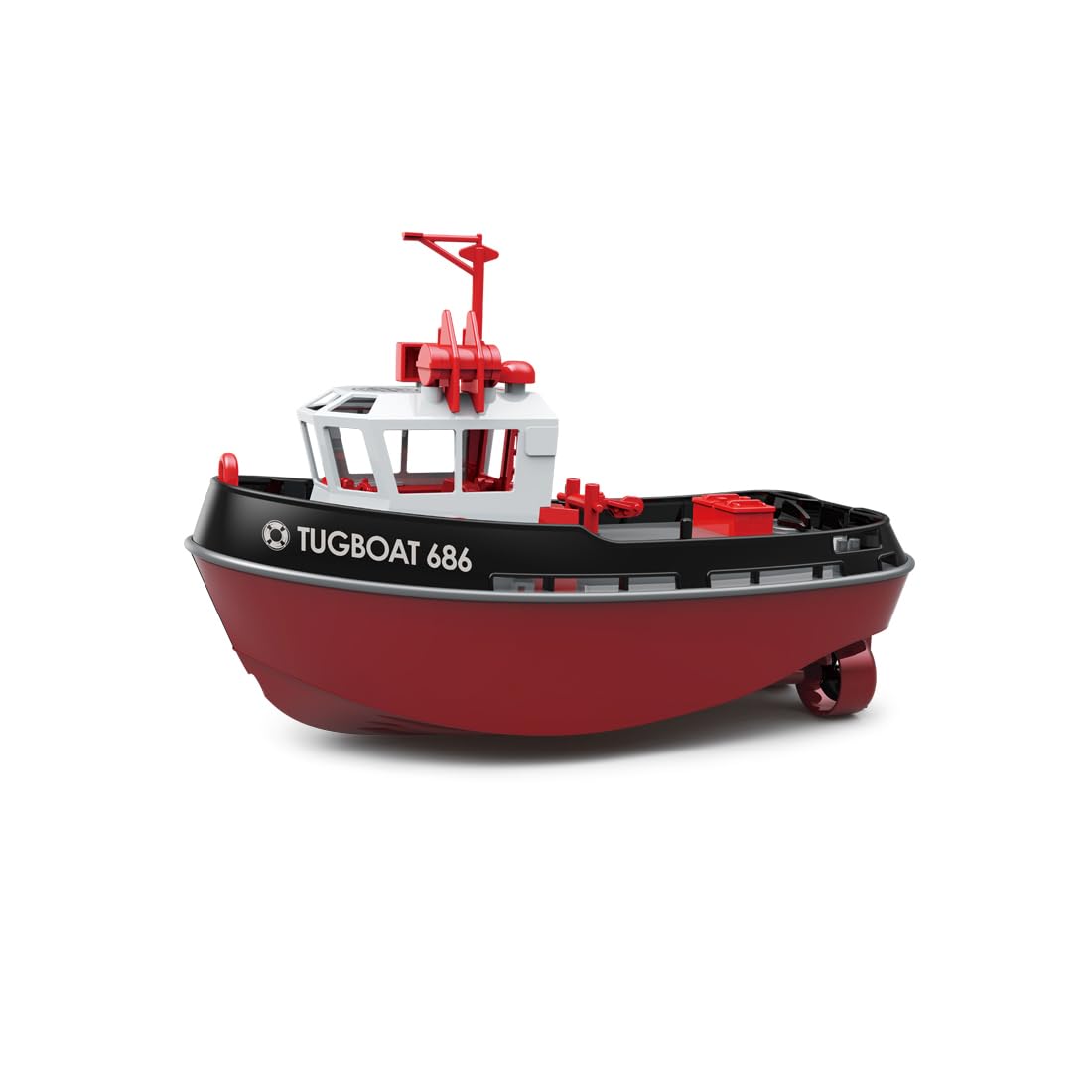 TUGBOAT 686 Remote Control Boat, 1:72 Scale 2.4G Dual Motor High-Power RC Tugboat with LED Lights, Waterproof Hull for Pools and Lakes