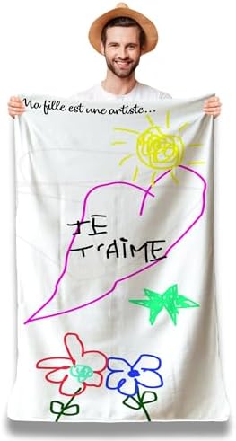 Serviette Plage Rapide Séchage Serviette De Plage Personnalisable Jodimitty - Microfibre Séchage Rapide Sans Sable | Tailles 60x120cm à 90x180cm Cadeau Plage Famille