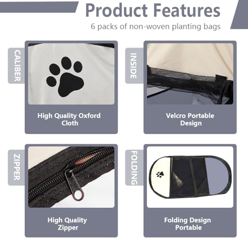 Vmxlso Welpenauslauf Faltbar, 73 x 73 x 43 cm welpenauslauf für Drinnen, Laufstall Hund Pop-Up, Hundelaufstall für Wohnung, Hundeauslauf für Innen Hasen Katzen, Indoor Outdoor Reisen Camping