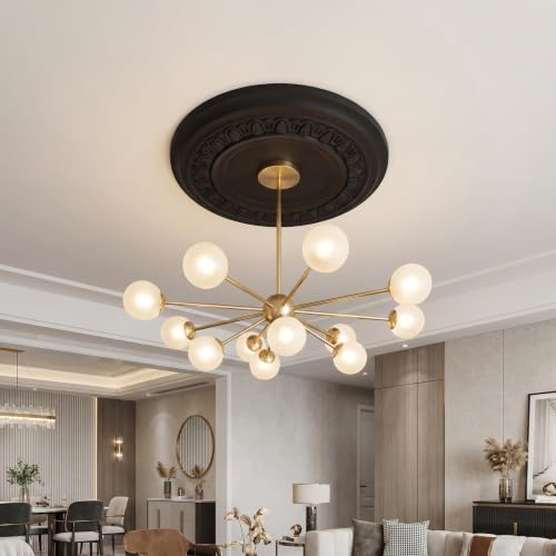 Rosace de plafond Kisangel cache-trou pour ventilateur