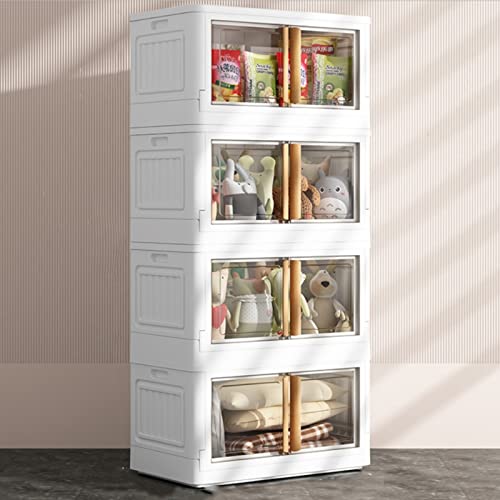 Storage Bins With Lids-20 Gal Plastic Storage Bins, 4 Packs Collapsible Storage Bins With Wheels, Closet Organizers And Storage With Doors, Stackable Storage Bins For Home, Office, Kitchen (Xl-4 Packs) #TOP4