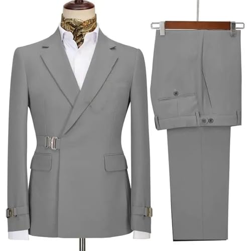 Men's Slim Fit 2-Piece Suit - Notched Lapel Blazer & Pants for Wedding & Party2