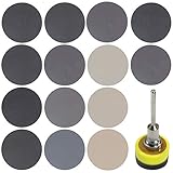 180 PCS 1 Inch Sandpaper, GOH DODD Wet Dry Sander Sheets with Backing Pad and Soft Foam Buffering Pad, 60 to 10000 Grits Grinding Abrasive Sanding Disc for Wood Metal Mirror Jewelry Car