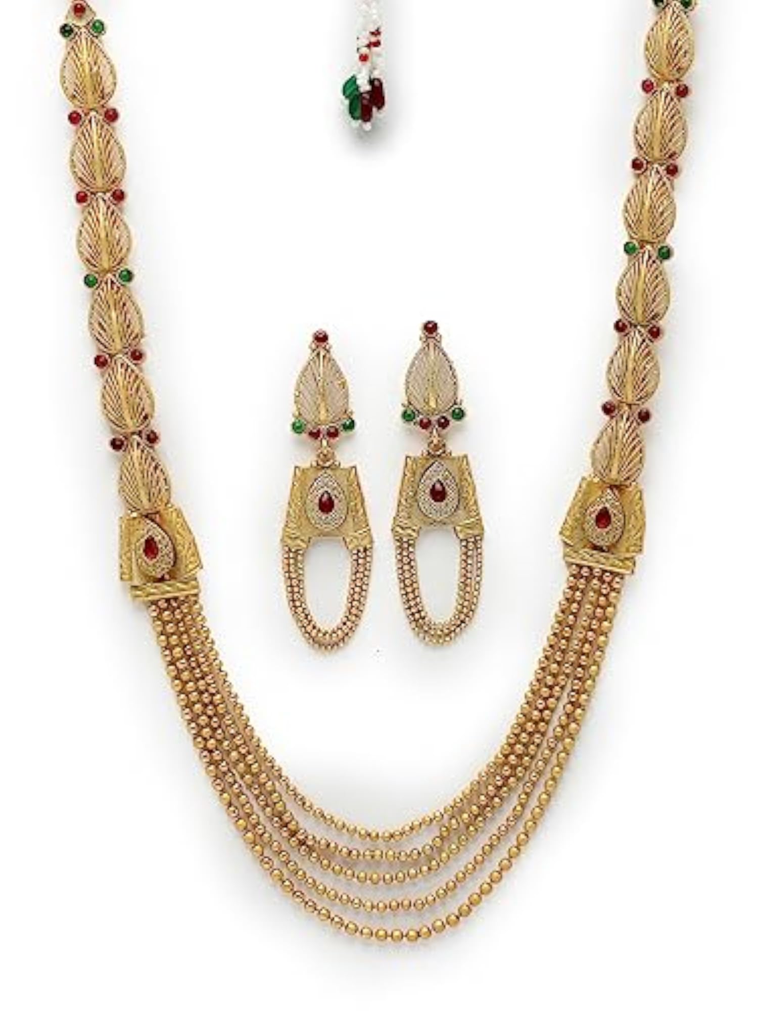 Elegant Kundan Matinee Necklace Set with Earrings