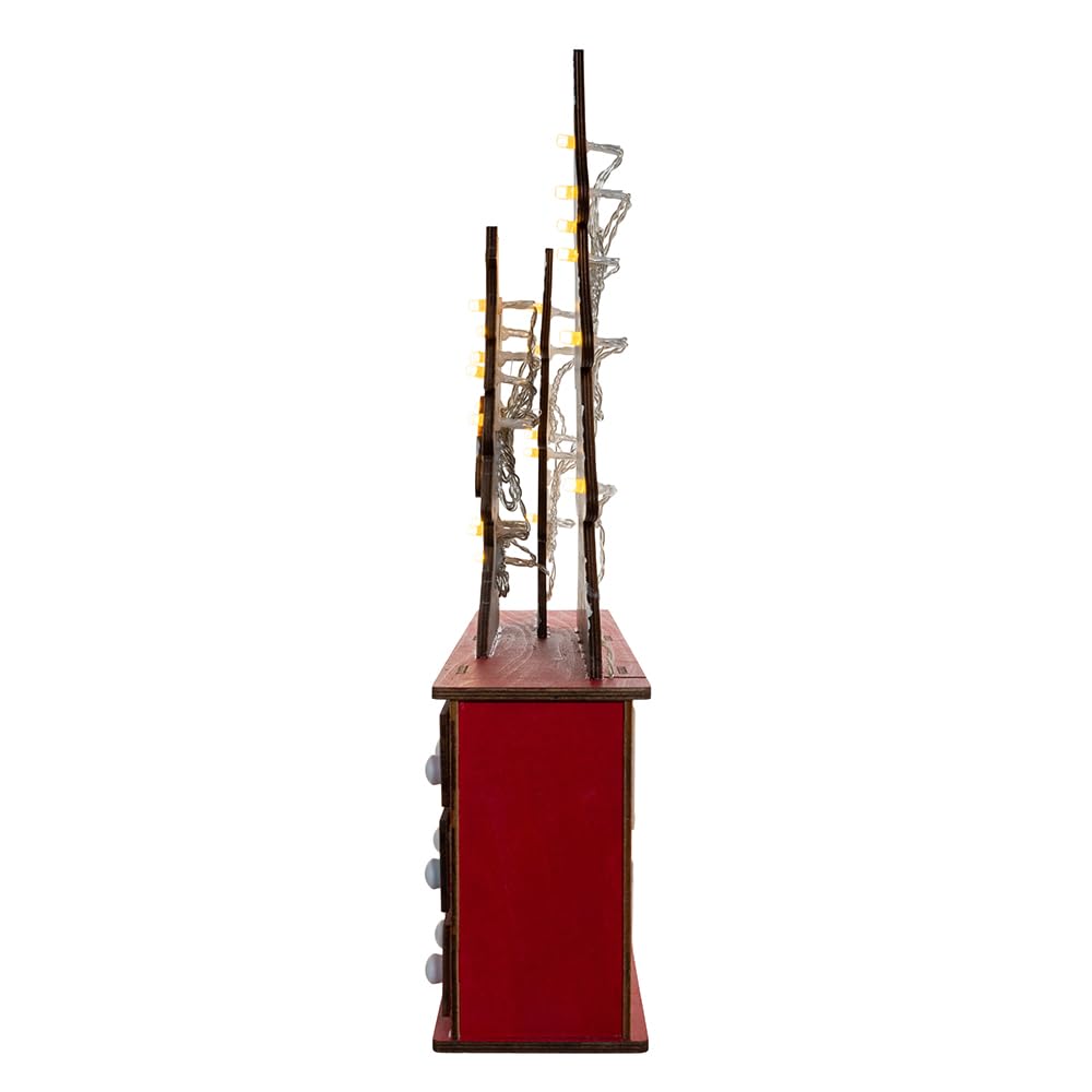 Kurt Adler 40 cm batteriebetriebener hölzerner LED-beleuchteter Adventskalender