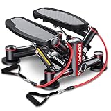 KeppiFitness Steppers for Exercise at Home, Stair Stepper with Resistance Bands, 400LB Capacity Stepper Machine, Advanced Type Twist Stepper for Cardio Workout Leg Training Hip Extension, Gray