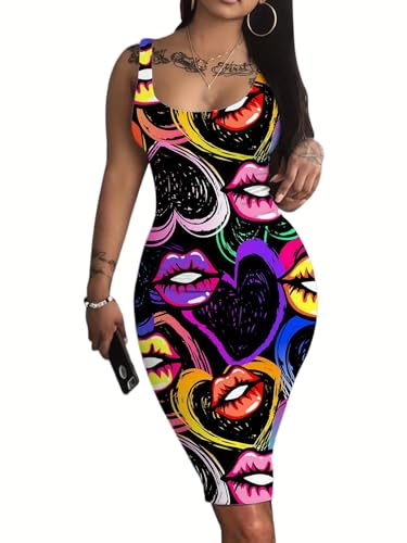 Image of Mrskoala Women Midi Tank Dresses Sexy Club Casual Dress Summer