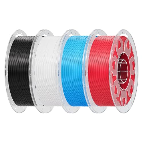 Creality CR-PLA 3D Printer Filament 1.75mm Tangle-Free Low Shrinkage & No Warping High Toughness Wide Compatibility for FDM Printers (Black White Red Blue)