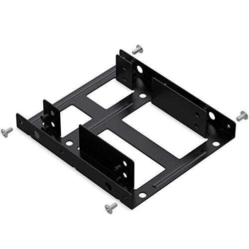 deleyCON Einbaurahmen für 2,5" Festplatte SSD auf 3,5" - Adapter Festplatten Einbau Rahmen (bis zu 2X 2,5" Festplatten HDD oder SSD) Wechselrahmen Halterung – Bild 8