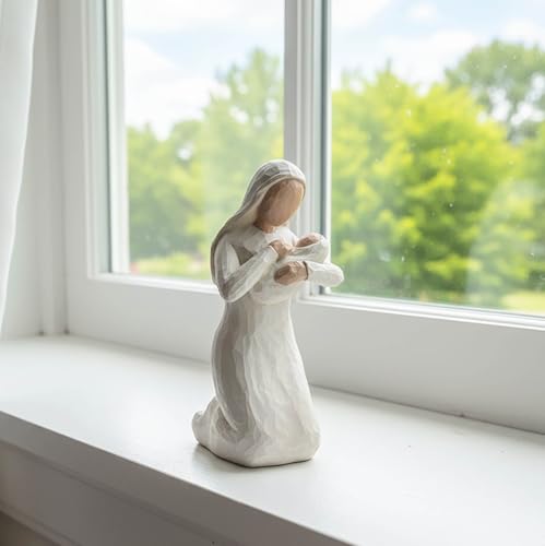 Estatua Virgen María con Niño Jesús en Resina 15 cm miniatura 7