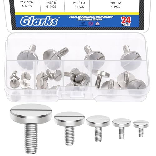 Vis décoratives fendues Glarks à tête extra large en inox 304 pour un serrage stable et durable