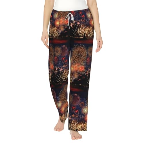 Pantalon de pyjama Fireworks femme, cadeau vêtement de nuit doux