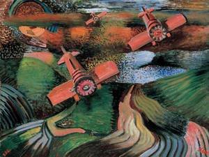Peinture à l'huile Iron Birds 1935 Zoltan Klie pour habiller un mur vide avec élégance