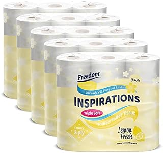 Freedom Inspirations Quilted 3 Ply Scented Toilet Paper 45 Rolls (Lemon)