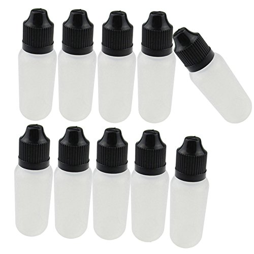 LDPE-Tropfflasche für Flüssigkeiten und Augentropfen, mit kindersicherer Kappe,Tropfspitze, 20 ml Inhalt in 6 Farben Cover