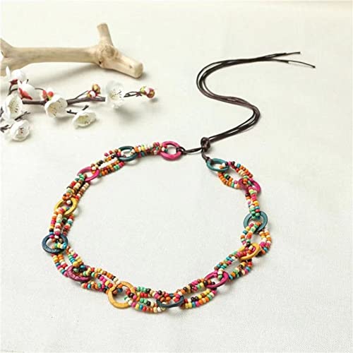 Fancy Cute Bohemia Women's Colorful Wooden Beads Rope Belt Tassel for Skirt Dress Pants Cross Knotted Hand Woven4