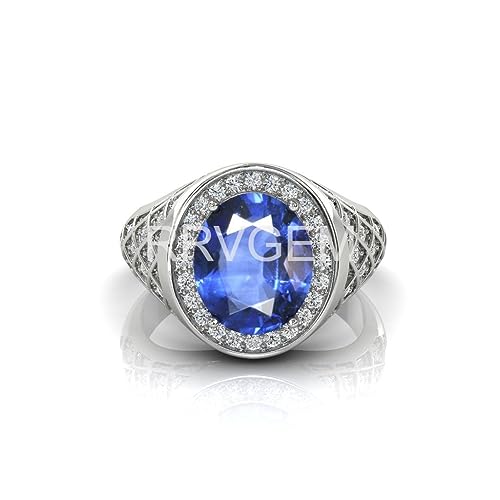 Bague saphir bleu naturel pierre Neelam 9,50 Ratti bague argent mixte artisanale