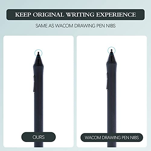 Image of 20 Pieces Replacement Standard Pen Nibs Black Replacement Refill Standard Nibs Drawing Pen Compatible with Wacom Bamboo Intuos Ctl471 Ctl671 Ctl672 Cth480
